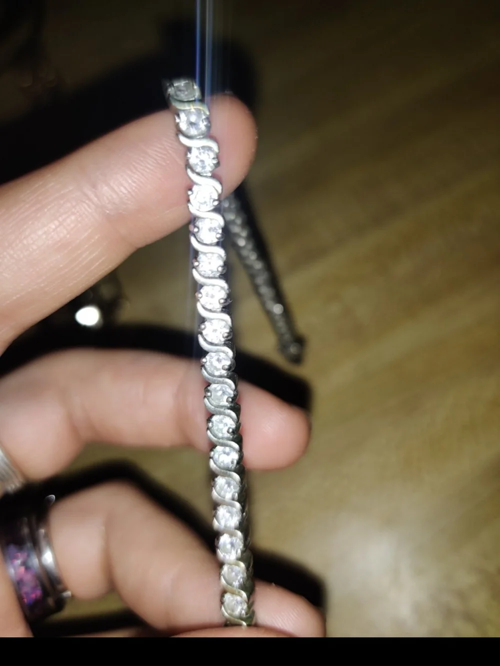 Classic Tennis Bracelet with Clear Stones - Silver Tone
